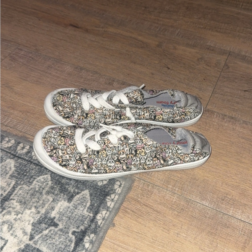 BOBS from Skechers Women's Patterned Sneakers - Gray and White